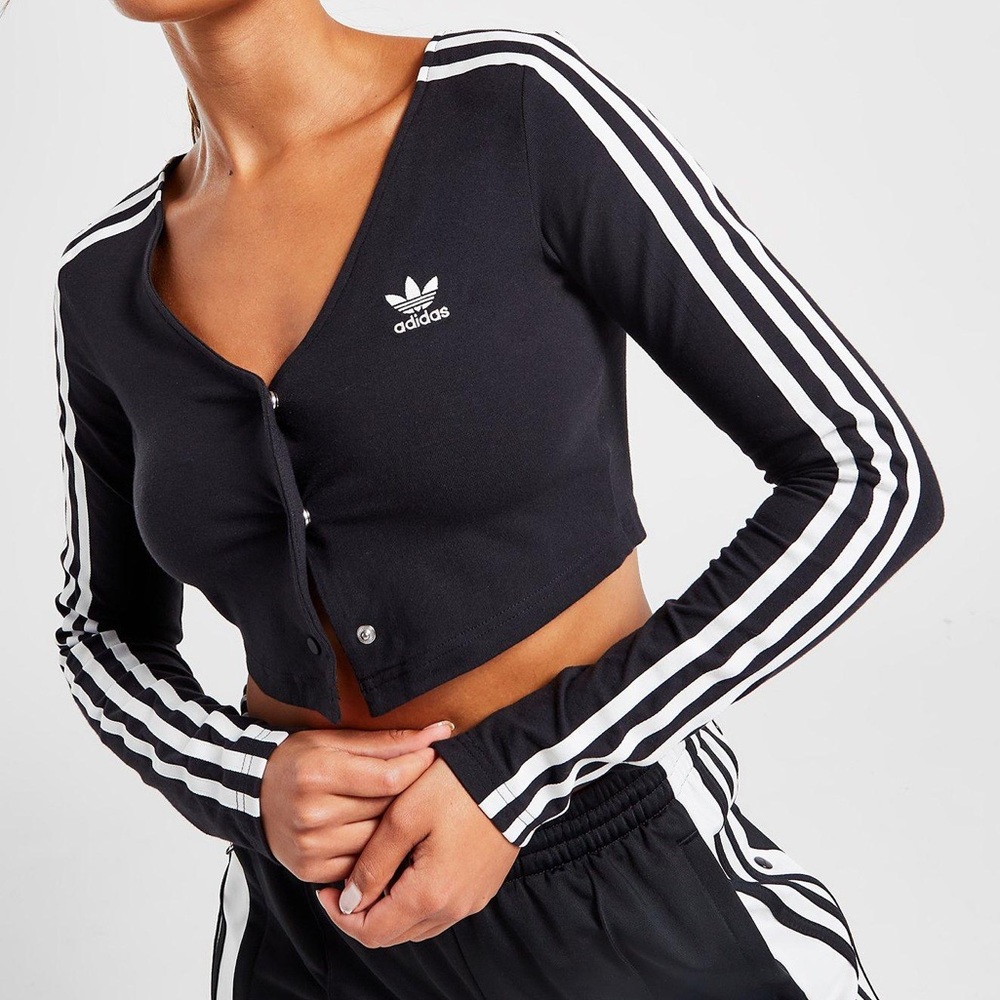 adidas Originals Adicolor Classics 3-Stripes Button Long Sleeve Tee